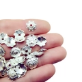 Zilveren bloemvormige kralenkapjes op palm voor het maken van handgemaakte sieraden - 10mm / Helder Zilver