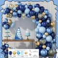 127-teiliges blau-goldenes Ballonbogen-Set für Hochzeits- und Geburtstagsdekorationen - Blau & Gold Farbstil (TZ-PD0003)