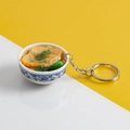 Realistic PVC food keychain featuring blue and white porcelain bowl with noodle soup - No.32 Savory Meat and Vegetable Noodles (Model)
