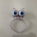 Pink LED Halloween headband with glowing alien large eyes for party costume decor - Lavender