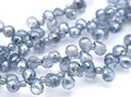 Faceted grey blue crystal beads for DIY jewelry with high transparency and precision cut - Light Blue Gray / 8mm (85-90 Beads) With Or Without Spacers (random)