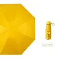 Parapluie pliant ultra-léger jaune citron avec protection UPF50+ et design compact - Jaune / Sac À Dos De 53 Cm (21 Pouces) À 8 Côtes Coloris Varié Poignée Ronde Pliable En Cinq Parties