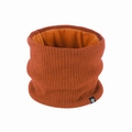 Winter thermal orange brown ribbed knit neck warmer with soft fleece lining for cold weather - Orange Warm Neck Warmer / One Size (26cm*20cm)