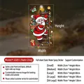 Christmas static sticker size chart with Santa, gift boxes, and snowflakes for glass - P-SD251 (Santa Climbing) / Small (25x40cm)
