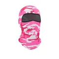Pink camouflage balaclava with black mesh eye cover for outdoor cycling and sports - Camo Rose Red