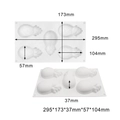 Pineapple shape silicone cake mold with 104x57mm cavities for mousse and dessert making - 5 Cavity Pineapple MCM-109