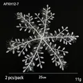 White snowflake Christmas tree hanging ornament with colorful tinsel 25cm size 2pcs - 25CM Snowflake 2 Pieces/Pack