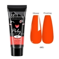 Neon Red 01 poly nail gel 15ml tube showing glossy and matte finish effects - Neon Red (01)