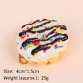 Realistic artificial doughnut keychain with white frosting, colorful sprinkles, 4cm size - Gold Bead Chain / White Donut