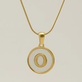 18K gold plated stainless steel snake chain with shell letter O pendant for women - Letter O