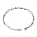 Bracciale a catena con maglie ovali testurizzate in argento con chiusura a moschettone - Bracciale in Acciaio / Oro 18K