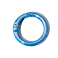 Round spring ring clasp in vibrant metallic blue finish for DIY keychain making - Dark Blue