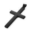 Close-up of minimalist black cross pendant with a smooth polished finish on white background - S / Black