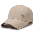 Khaki quick-dry baseball cap with letter embroidery and curved brim in 6-panel design - Deep Beige