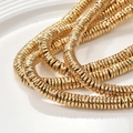 6x1mm goldene wellenförmige Hämatit-Abstandshalter für DIY-Armbänder und Schmuck - 6x1mm/ca. 200 Stück / Gold