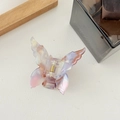 Iridescent butterfly hair claw clip with pearlescent pink and purple acetate gradient - Iridescent Dark Red Purple