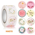 Detailed views of 8 floral Thank You roll sticker designs for gift packaging seal - Fresh Greenery Style (HA070) / 500 Pieces/Pack (2.5cm/1inch)