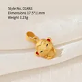 Cute zodiac monkey charm in matte gold finish with red enamel accents for DIY jewelry - D1483 (Monkey)