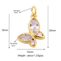 Golden butterfly pendant with clear zircon inlay and specific size measurements - Butterfly White Gold Plated L359882-Gold