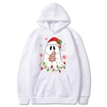 Sweat à capuche blanc de Noël avec imprimé fantôme festif et cordon de serrage - S / Blanc