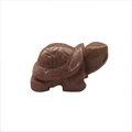 Hand-carved pink rose quartz turtle figurine crystal craft on white background - Red Wood Grain Stone 1.5 Inch