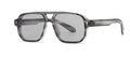 Modern aviator sunglasses in smoke grey transparent frame with double bridge design - C4 Gray Frame Gray Lens