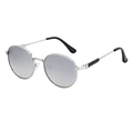 Gafas de sol redondas retro de metal plateado con lentes grises degradadas para hombre - Plata/Mercurio