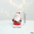 Classic Santa Claus ceramic figurine with snowy finish and gold gift bag ornament - Santa Claus (Resin)