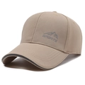 Casquette de baseball sport kaki avec lettrage brodé et bord gris pour protection solaire - Réglable / Kaki