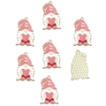 Macro detail of gnome metal charms with pink glitter hats and gold-toned textured backs - Style 17-Pink Glitter Gnome