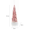 Pink sequin Christmas gnome pendant with dimensions 21x7x8cm and white beard - Pink Sequin Style