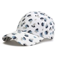 Casquette de baseball en coton avec motif imprimé abstrait bleu et visière incurvée - Taille unique / Gris Bleu