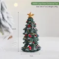 Miniatuur kerstboom van hars met gouden ster, ornamenten en kunstsneeuw decor - B2088 Hars Grote Kerstboom