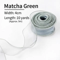 Matcha green 4cm wide chiffon ribbon roll for Christmas baking and gift wrapping - Fishtail Ribbon Matcha Green / 4cm Wide 9m Long