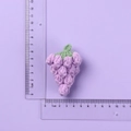 Handmade crochet purple grape keychain with green leaf, size shown as 7.5cm by 5.5cm - Light Purple Grape Doll
