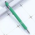 Grass green two-in-one retractable ballpoint pen with black capacitive stylus tip - Avocado Green