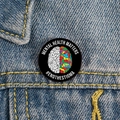 Mental Health Matters enamel pin with brain design on denim background for awareness - XZ4807-Puzzle Brain Black Base