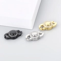 Tres cierres de joyería de acero inoxidable con cristales en colores negro, plata y oro - Con Diamantes de Imitación 13mm / Color Acero