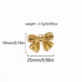 Golden bow pendant dimensions: 25x19mm width and height with 2.7g weight specifications - Smooth Bowknot (Style 12)