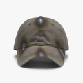 Distressed olive green washed cotton baseball cap with vintage finish for men and women - Green