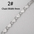 9mm silver heart link stainless steel chain for handmade DIY jewelry and accessory making - 2# Heart Chain (9mm Width / Per Meter)