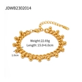 Bracciale a catena con sfere in acciaio inossidabile placcato oro 18K con specifiche tecniche - Oro