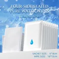 Individual pure water wet wipe 6x8cm pack with 18x15cm unfolded size for travel - Four-side Seal 6x8 / White