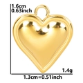 Macro shot of gold heart pendant with dimensions showing 1.6cm height and 1.4g weight - Gold