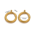 Golden 15mm round stainless steel spring clasp DIY jewelry connector with 3mm thickness - 3.0x15mm / Gold