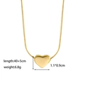 Detailed specs of gold heart pendant snake chain necklace 40+5cm length and 6.8g weight - [XKN0305] 3D Heart Necklace Gold