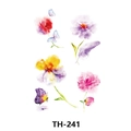 Waterproof temporary tattoo stickers with colorful watercolor flowers and butterflies TH-241 - Th-241 / 210*148mm