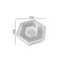 Moule hexagonal en silicone translucide pour bricolage résine de 7 cm sur 6 cm - Hexagone Creux / Blanc Semi-transparent