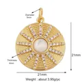 Pendente solare dorato con madreperla bianca e zirconi scintillanti incastonati - Ciondolo in Madreperla Raggio di Sole (M529691-Gold)