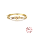 S925 sterling silver butterfly ring with purple diamond in golden finish for women - US 8 / Style 2-Butterfly